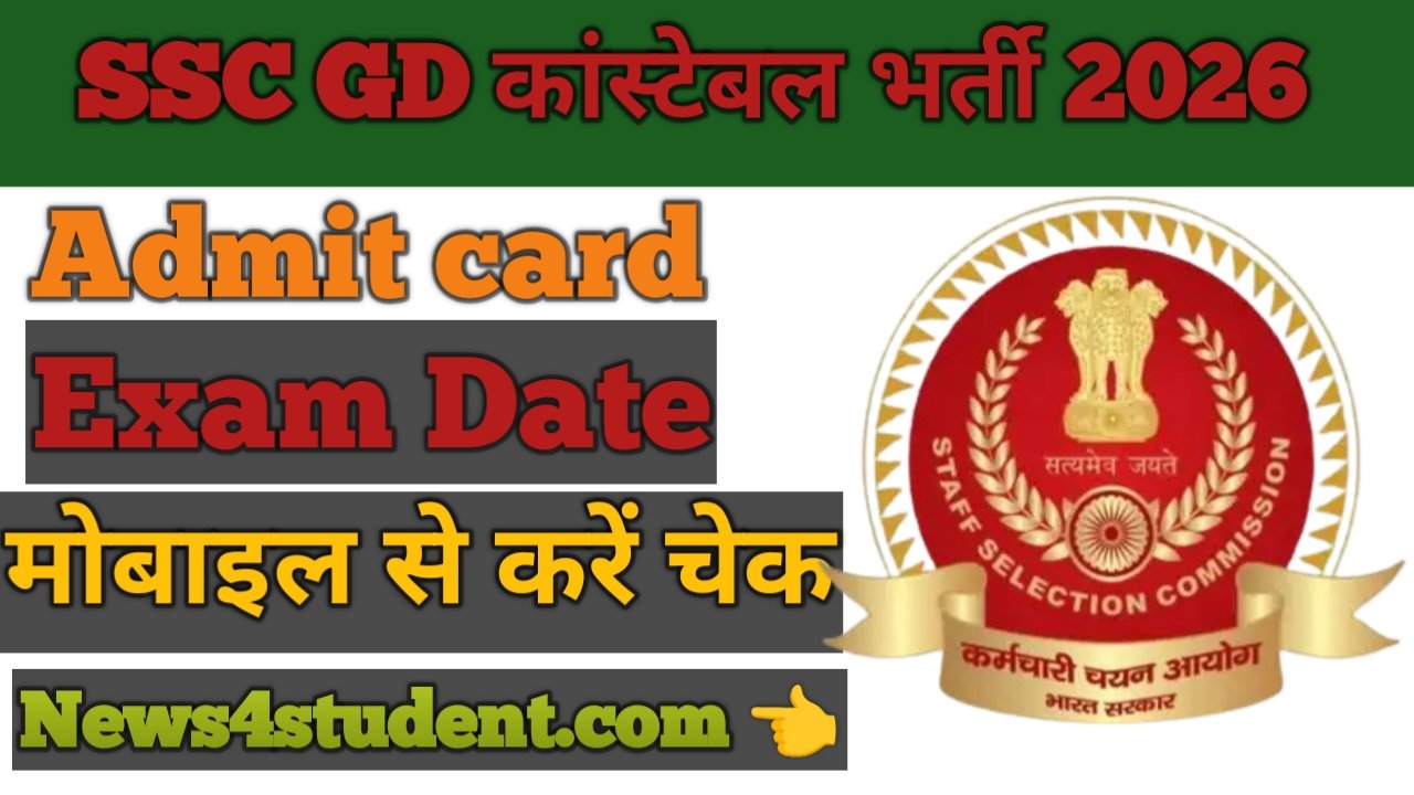 SSC GD Constable Exam City And Admit Card Details 2026